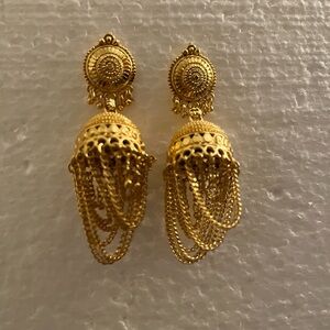 Gold Jhumka with Chains